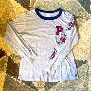 PINK Victoria’s Secret grey long sleeve shirt.